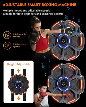 Intelligent Music Boxing Machine, Electronic Boxing Trainer, Music Workout Machine With 9 Speeds Punching Machine for Adults